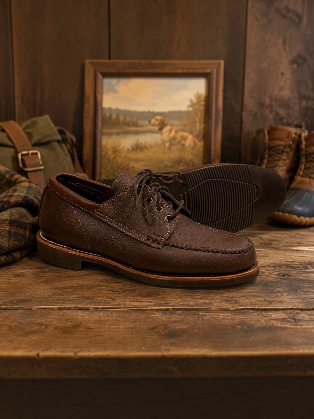 Gokey Sauvage Dark Brown bull hide rugged Oxford men’s casual shoe | 10D